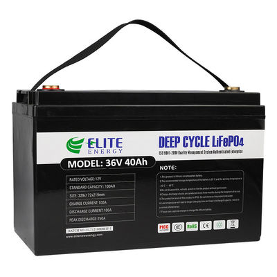 ποιότητας  Rechargeable Li ion 40Ah 1536Wh 36V LiFePO4 Battery Deep Cycle εργοστάσιο